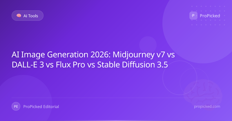 AI Image Generation 2026: Midjourney v7 vs DALL-E 3 vs Flux Pro vs Stable Diffusion 3.5 - AI Tools | ProPicked