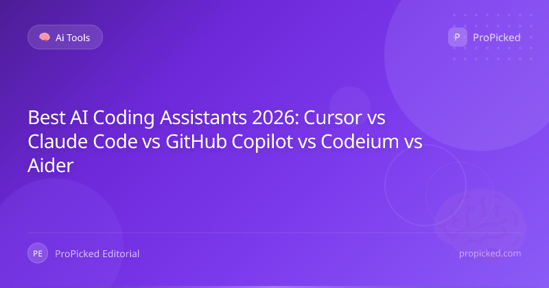 Best AI Coding Assistants 2026: Cursor vs Claude Code vs GitHub Copilot vs Codeium vs Aider - AI Tools | ProPicked