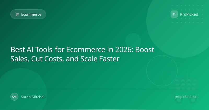 Best AI Tools for Ecommerce in 2026: Boost Sales, Cut Costs, and Scale Faster - E-commerce | ProPicked