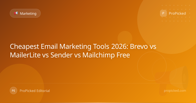 Cheapest Email Marketing Tools 2026: Brevo vs MailerLite vs Sender vs Mailchimp Free - Marketing | ProPicked